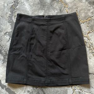 Free People Black Stretch Denim Skirt